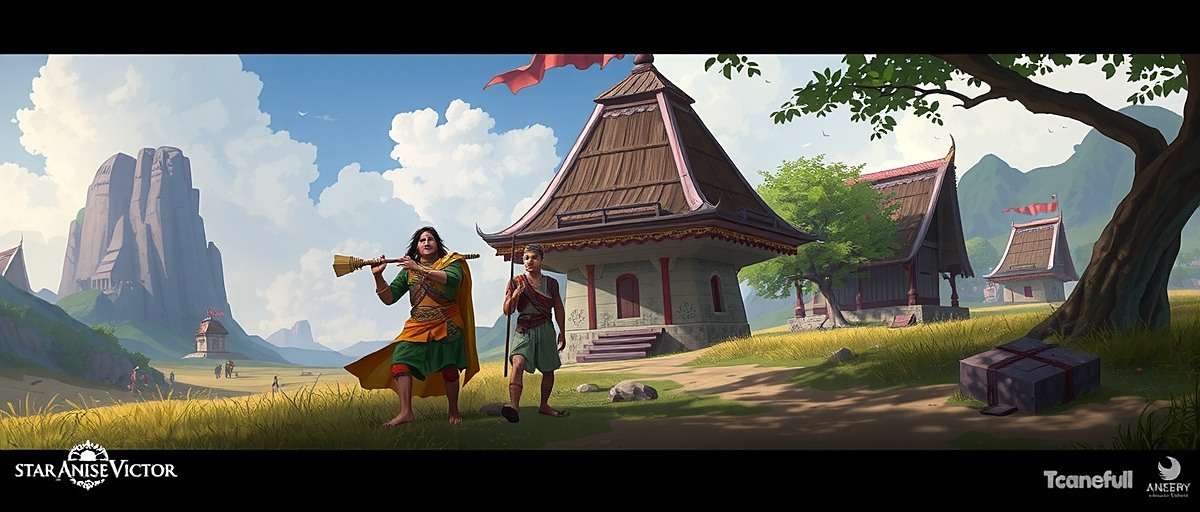 Star Anise Victor North-East Expansion Concept Art Concept art for upcoming Star Anise Victor North-East India expansion showing tribal characters and environments