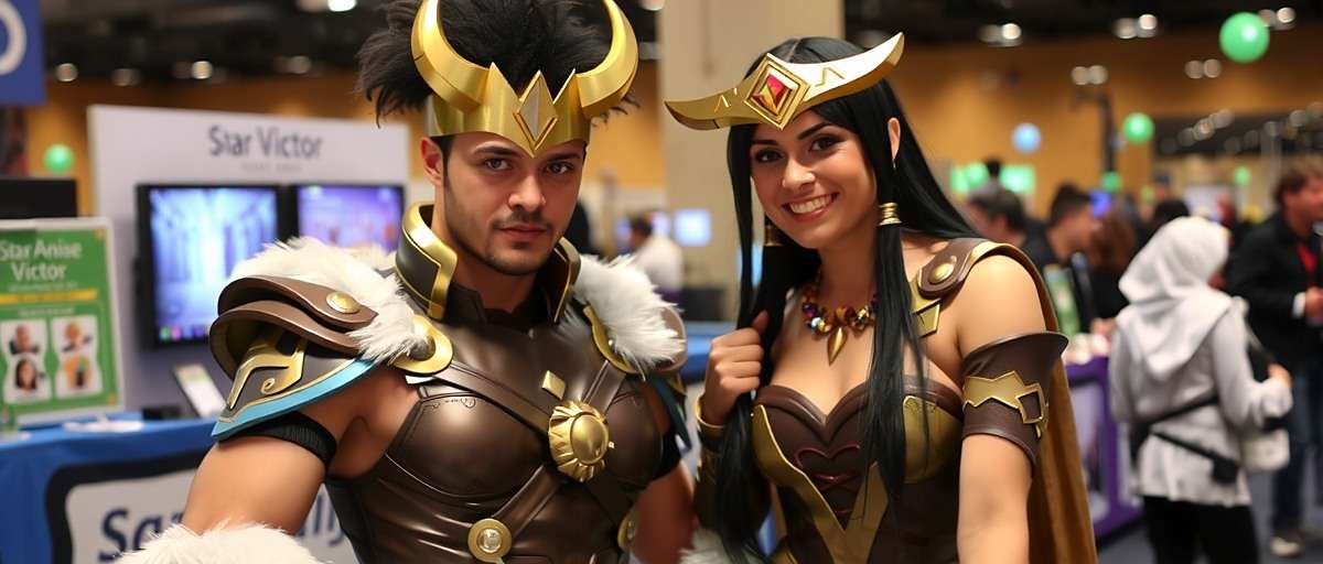 Star Anise Victor Cosplay Community Star Anise Victor cosplayers dressed as mythological characters from the game at a convention